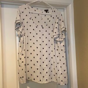 Torrid Size White and Black Blouse.